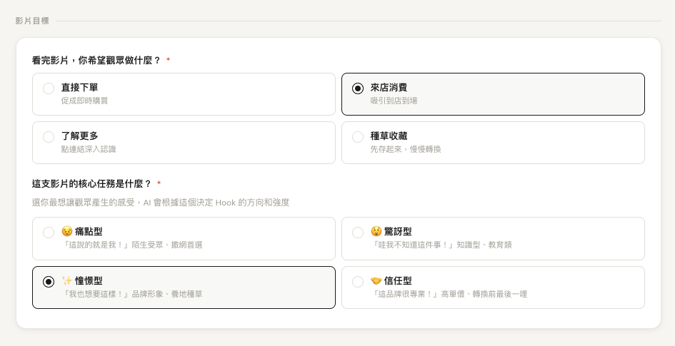 選擇影片目標與情感核心